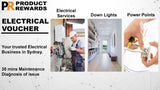 ELECTRICAL SERVICE VOUCHER - FREE with purchase $500+ WITH VOUCHER/S